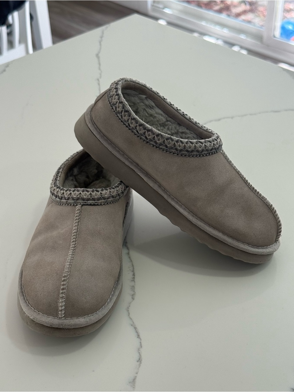 Quince Australian Shearling Clog Slipper Light Grey Sz 7